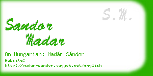 sandor madar business card